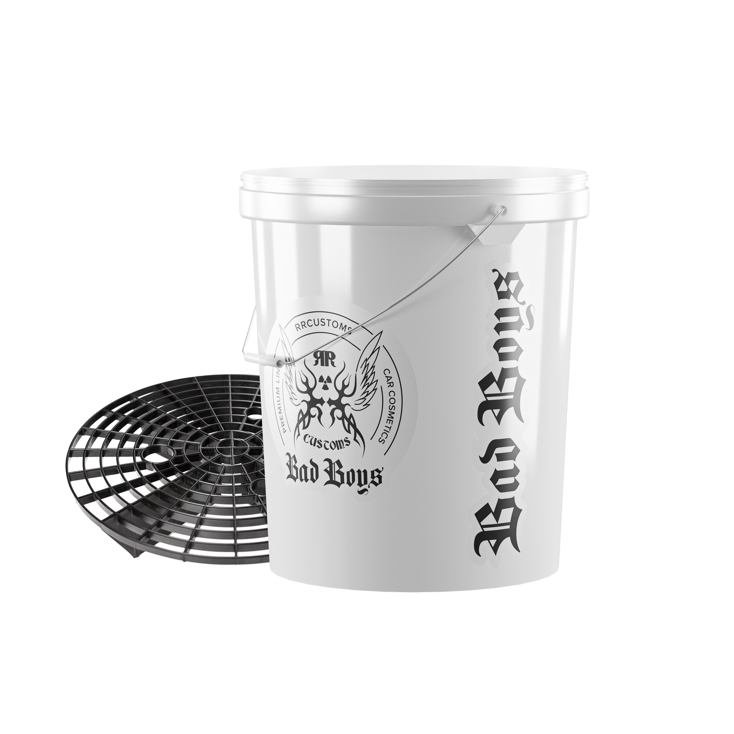 White Detailing Bucket With Grit Guard BadBoys ACCESORIES \ BUCKETS