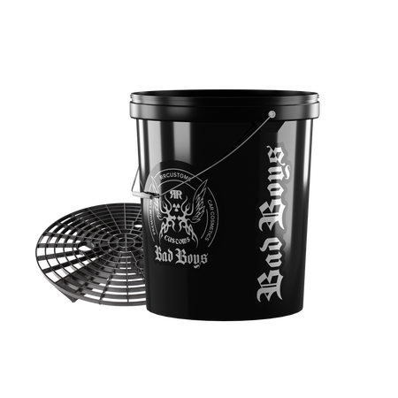 Schwarzer Detailing Bucket mit Grit Guard BadBoys